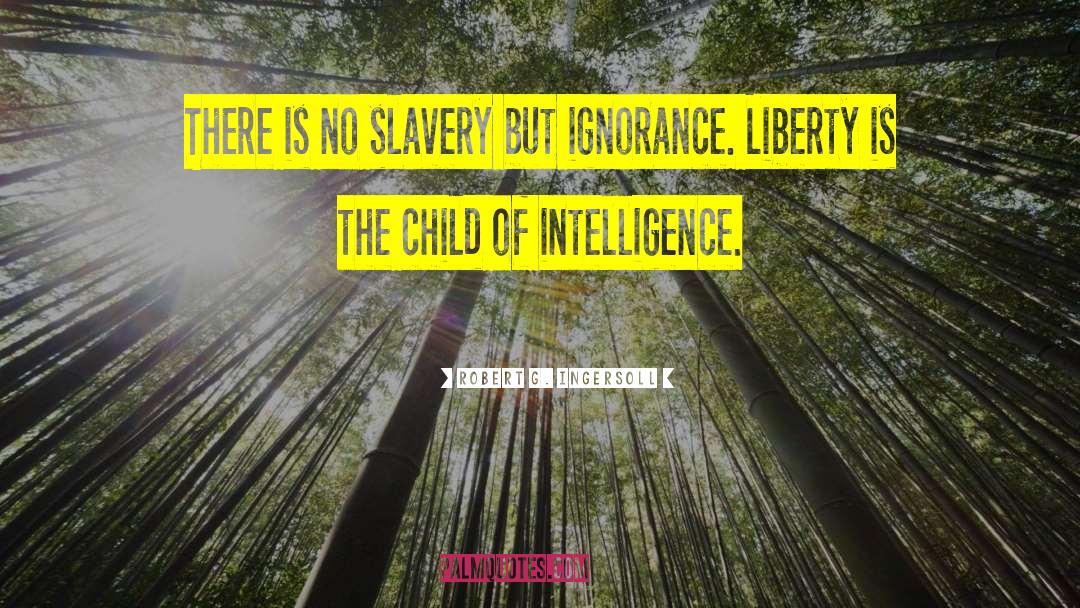 Robert G. Ingersoll Quotes: There is no slavery but