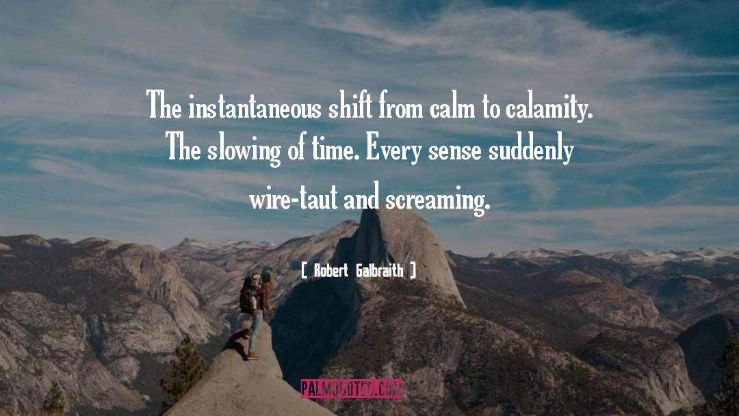 Robert Galbraith Quotes: The instantaneous shift from calm