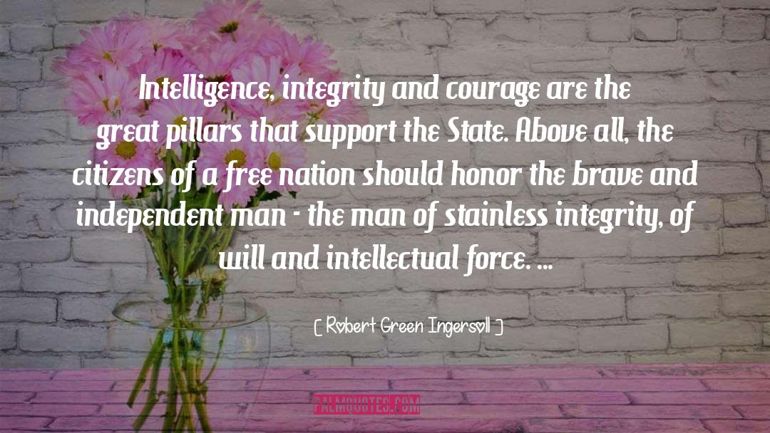 Robert Green Ingersoll Quotes: Intelligence, integrity and courage are