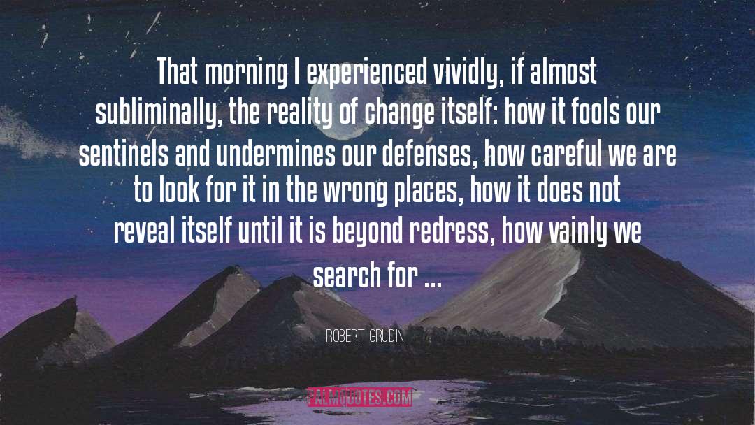 Robert Grudin Quotes: That morning I experienced vividly,