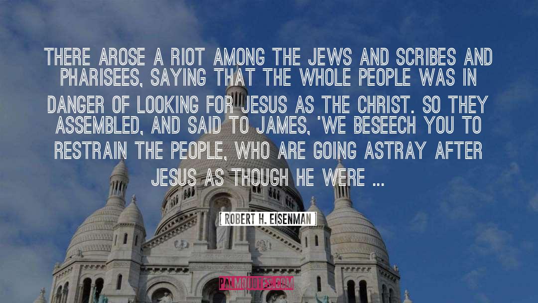 Robert H. Eisenman Quotes: There arose a riot among