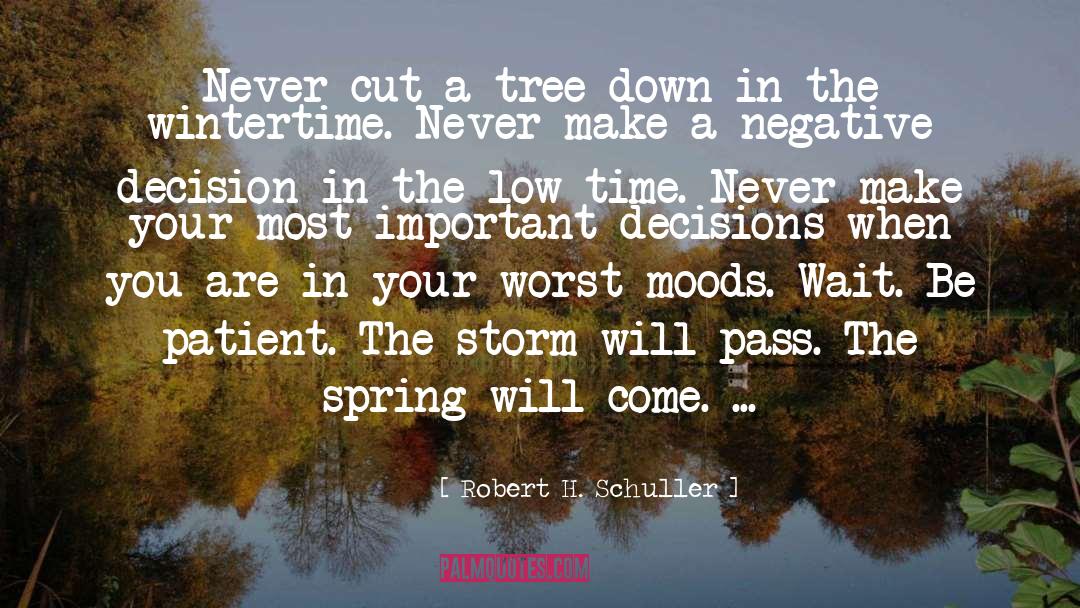 Robert H. Schuller Quotes: Never cut a tree down