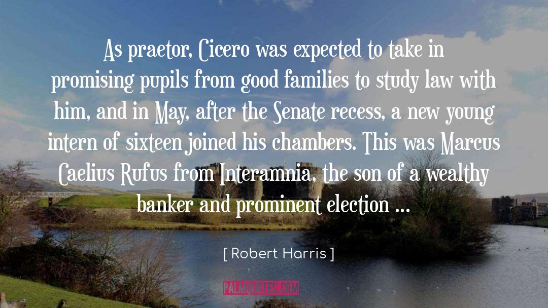 Robert Harris Quotes: As praetor, Cicero was expected