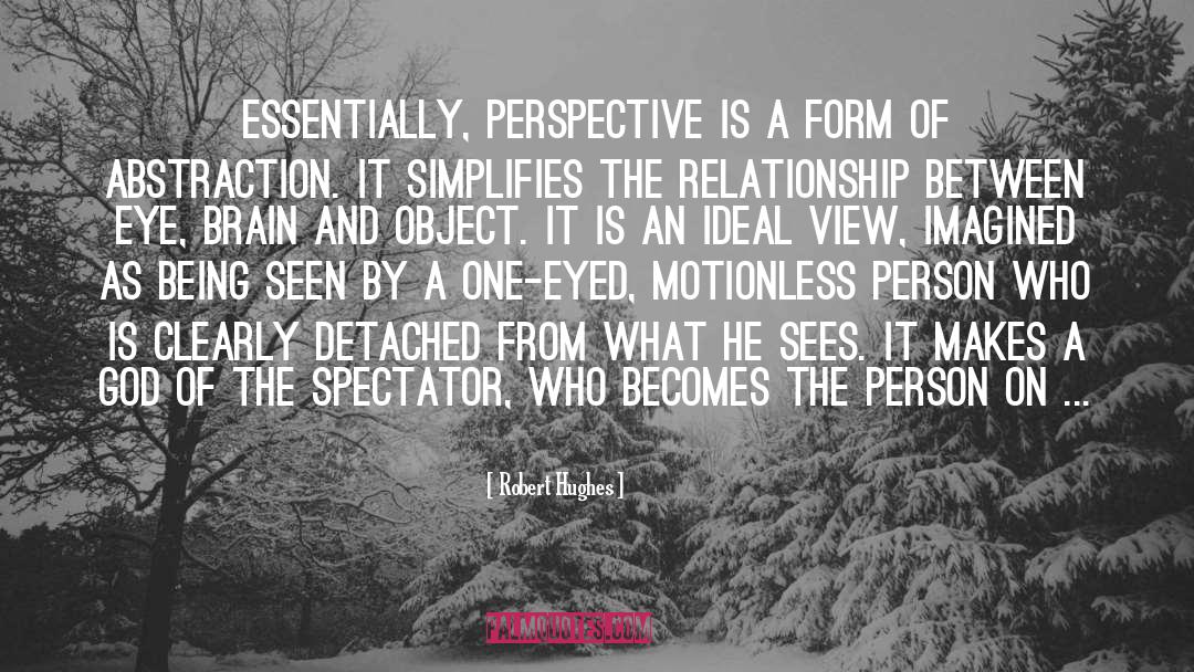 Robert Hughes Quotes: Essentially, perspective is a form