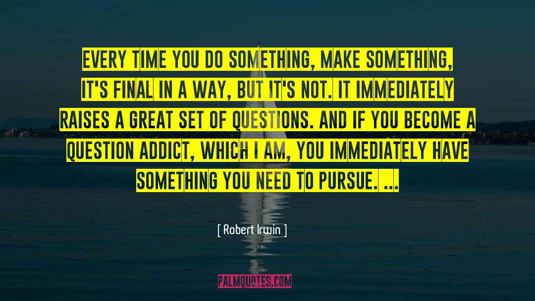 Robert Irwin Quotes: Every time you do something,