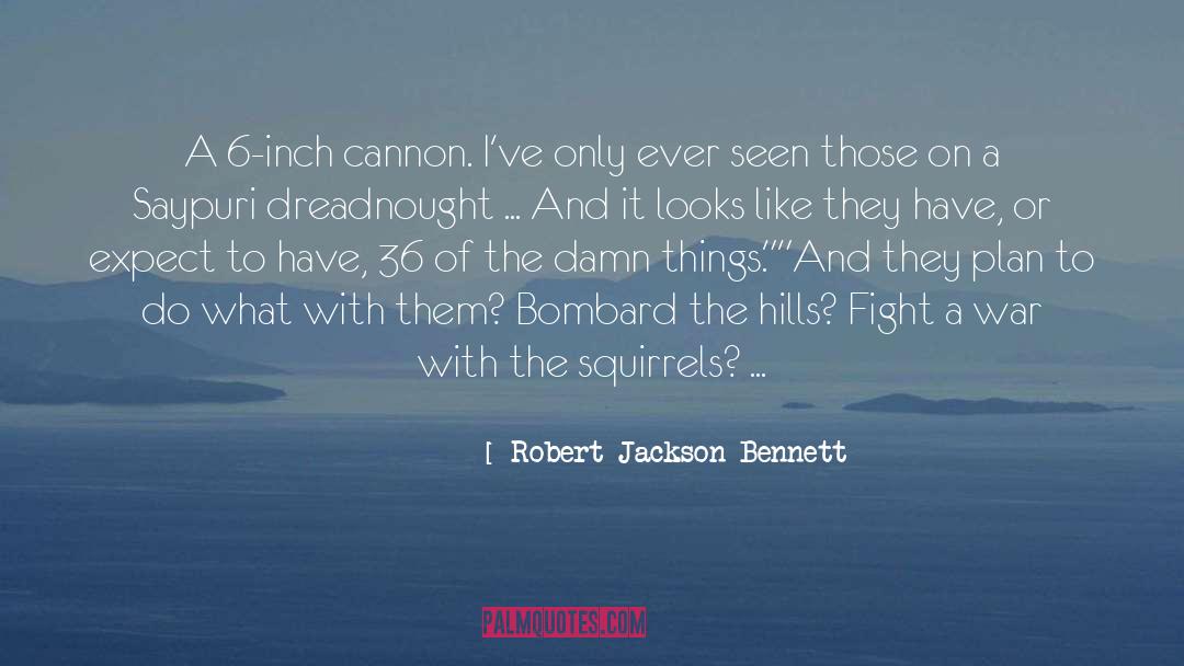 Robert Jackson Bennett Quotes: A 6-inch cannon. I've only