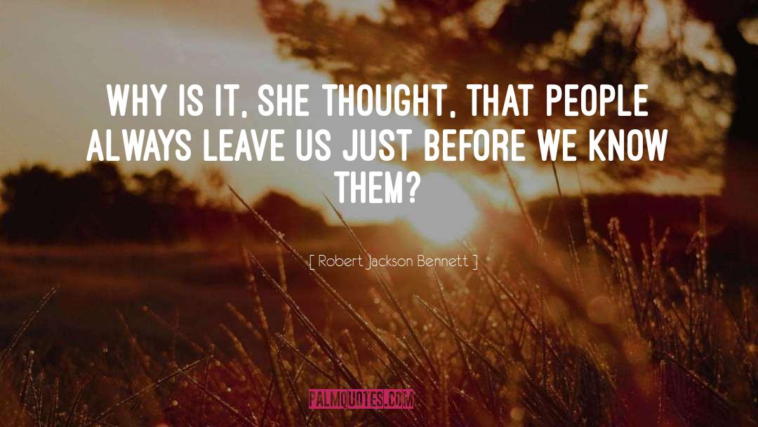 Robert Jackson Bennett Quotes: Why is it, she thought,