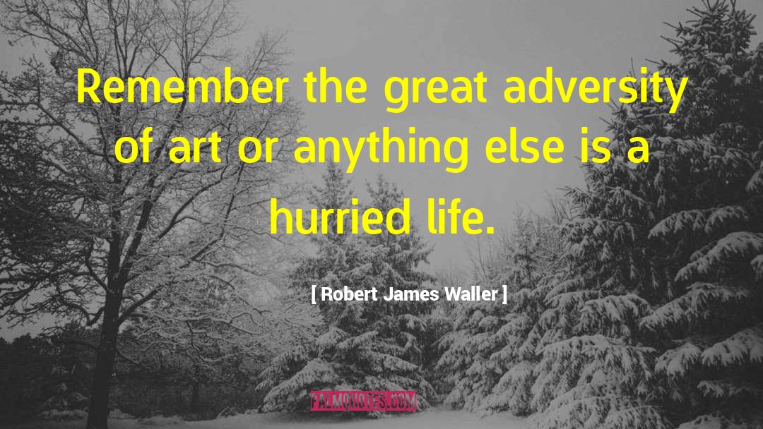 Robert James Waller Quotes: Remember the great adversity of