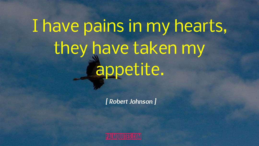 Robert Johnson Quotes: I have pains in my
