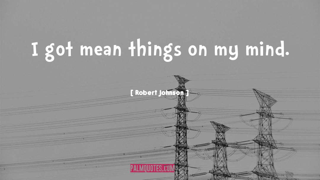 Robert Johnson Quotes: I got mean things on