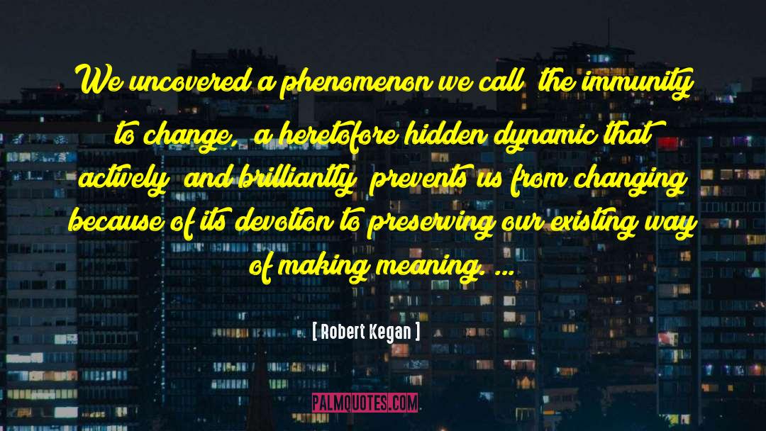 Robert Kegan Quotes: We uncovered a phenomenon we