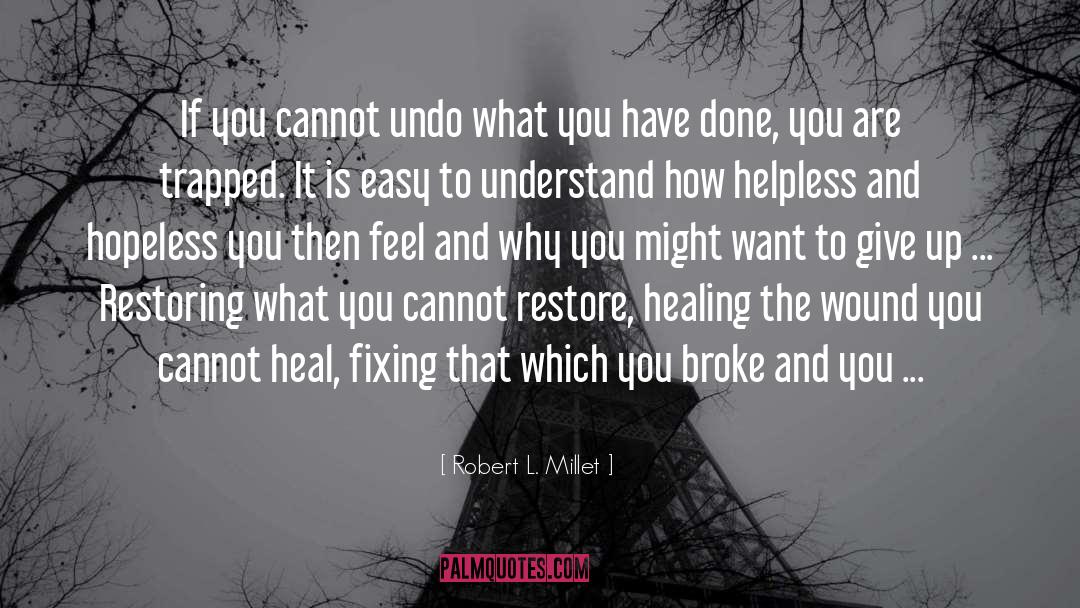Robert L. Millet Quotes: If you cannot undo what