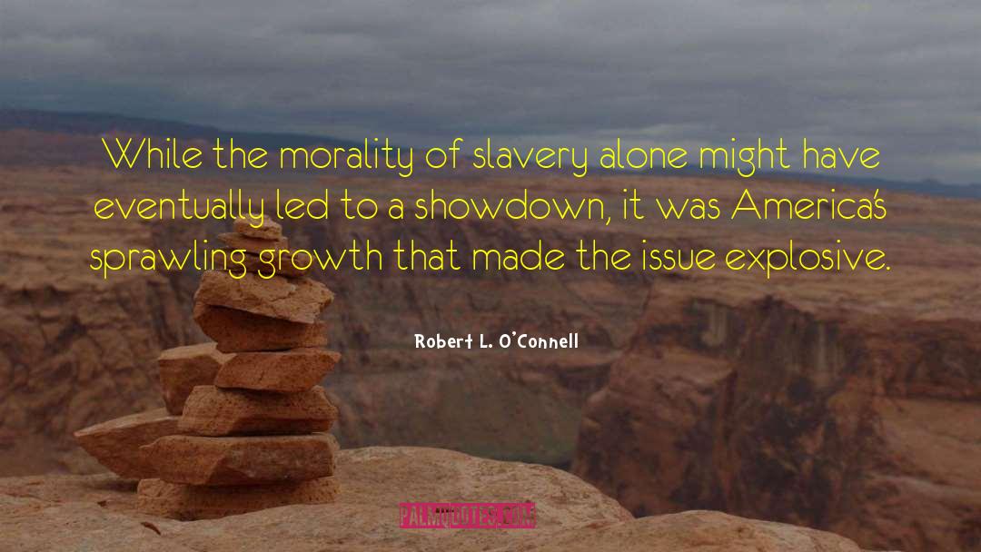 Robert L. O'Connell Quotes: While the morality of slavery