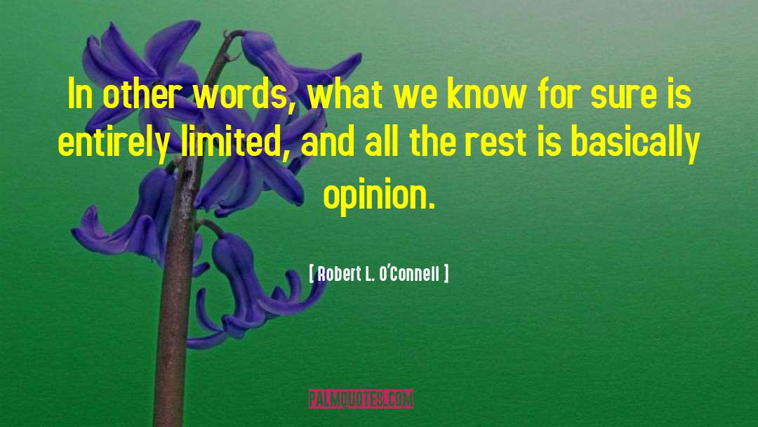 Robert L. O'Connell Quotes: In other words, what we