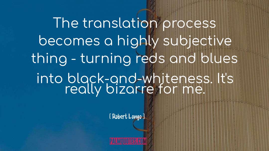 Robert Longo Quotes: The translation process becomes a