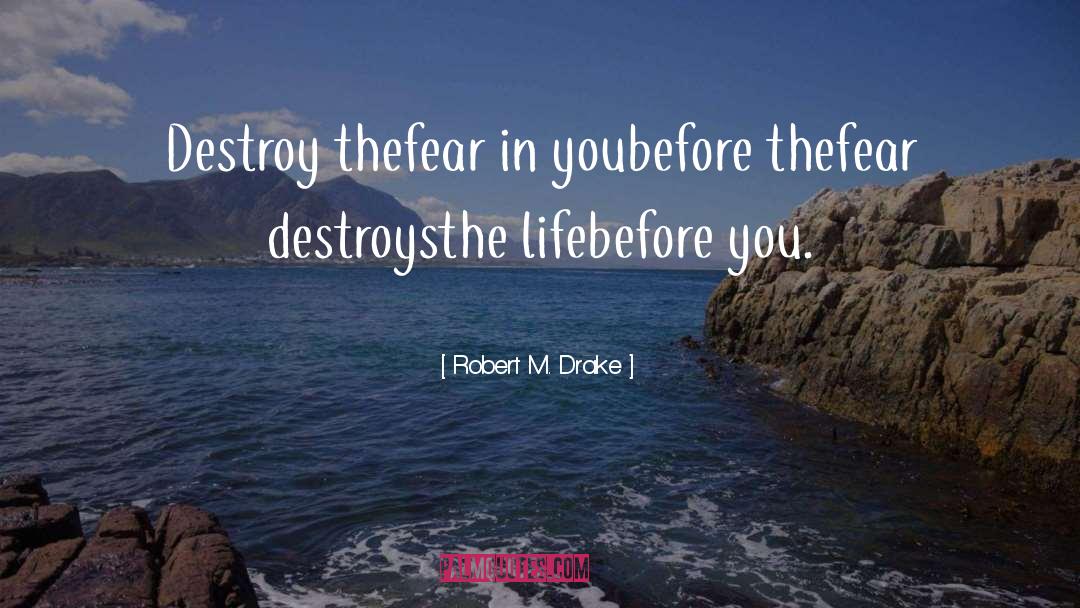 Robert M. Drake Quotes: Destroy the<br />fear in you<br