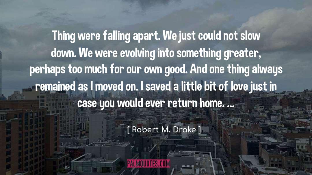 Robert M. Drake Quotes: Thing were falling apart. We