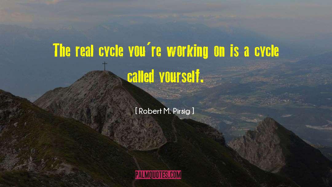 Robert M. Pirsig Quotes: The real cycle you're working