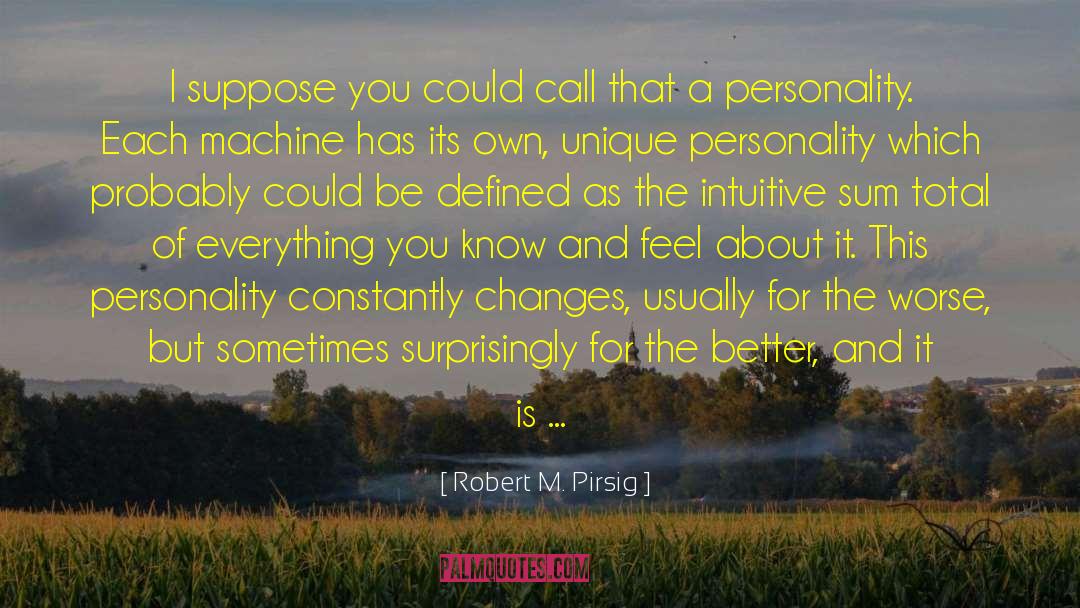Robert M. Pirsig Quotes: I suppose you could call