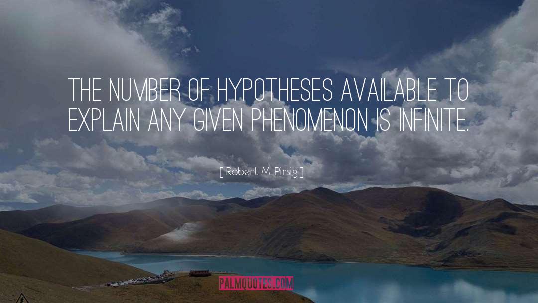 Robert M. Pirsig Quotes: The number of hypotheses available