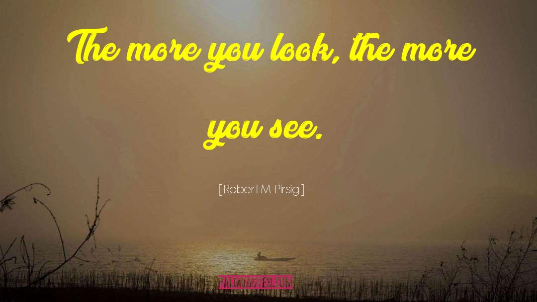 Robert M. Pirsig Quotes: The more you look, the