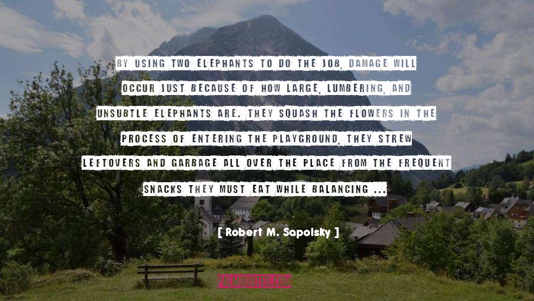 Robert M. Sapolsky Quotes: By using two elephants to