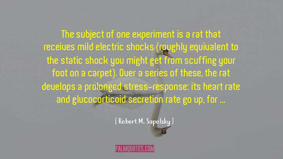 Robert M. Sapolsky Quotes: The subject of one experiment
