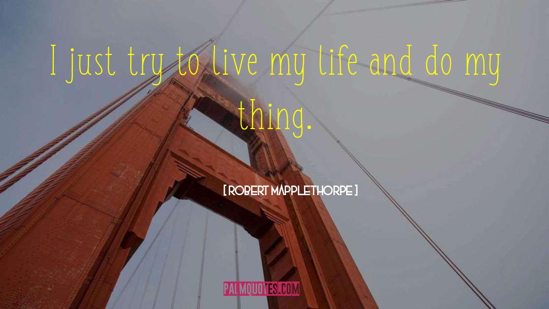 Robert Mapplethorpe Quotes: I just try to live