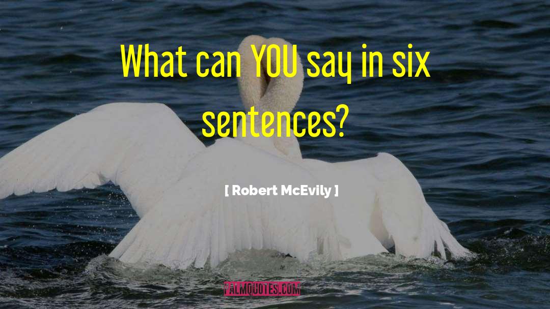 Robert McEvily Quotes: What can YOU say in