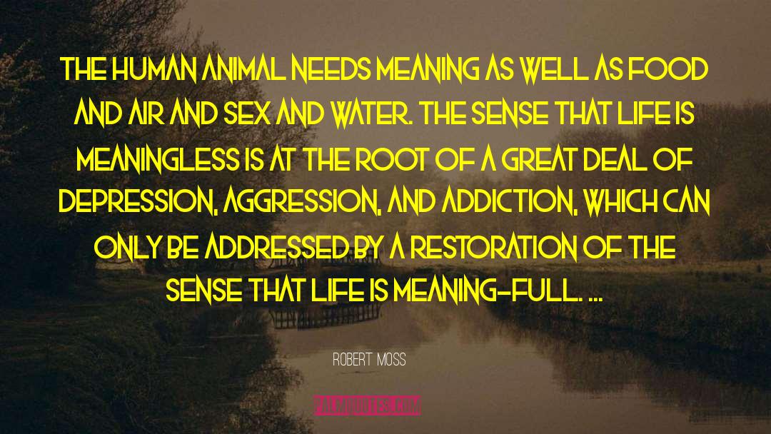 Robert Moss Quotes: The human animal needs meaning