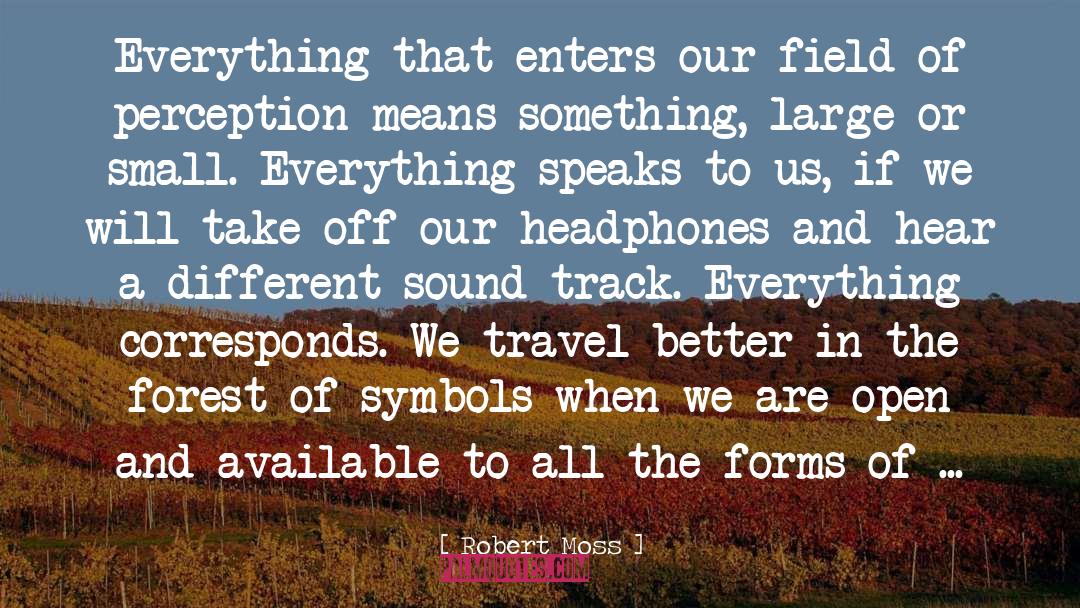 Robert Moss Quotes: Everything that enters our field