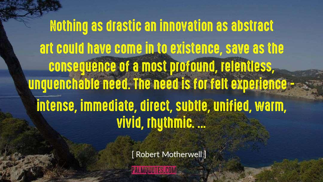 Robert Motherwell Quotes: Nothing as drastic an innovation