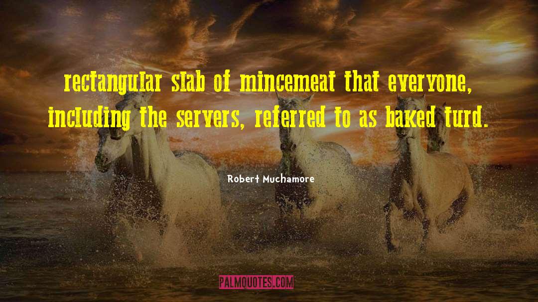 Robert Muchamore Quotes: rectangular slab of mincemeat that