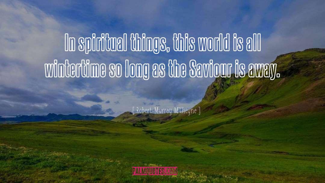 Robert Murray M'Cheyne Quotes: In spiritual things, this world
