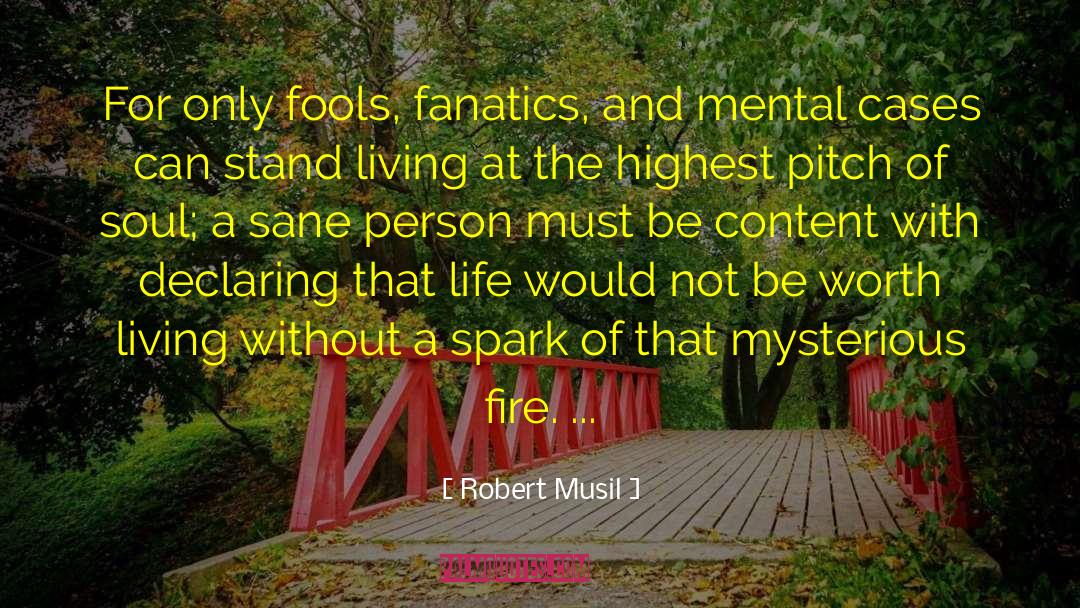 Robert Musil Quotes: For only fools, fanatics, and