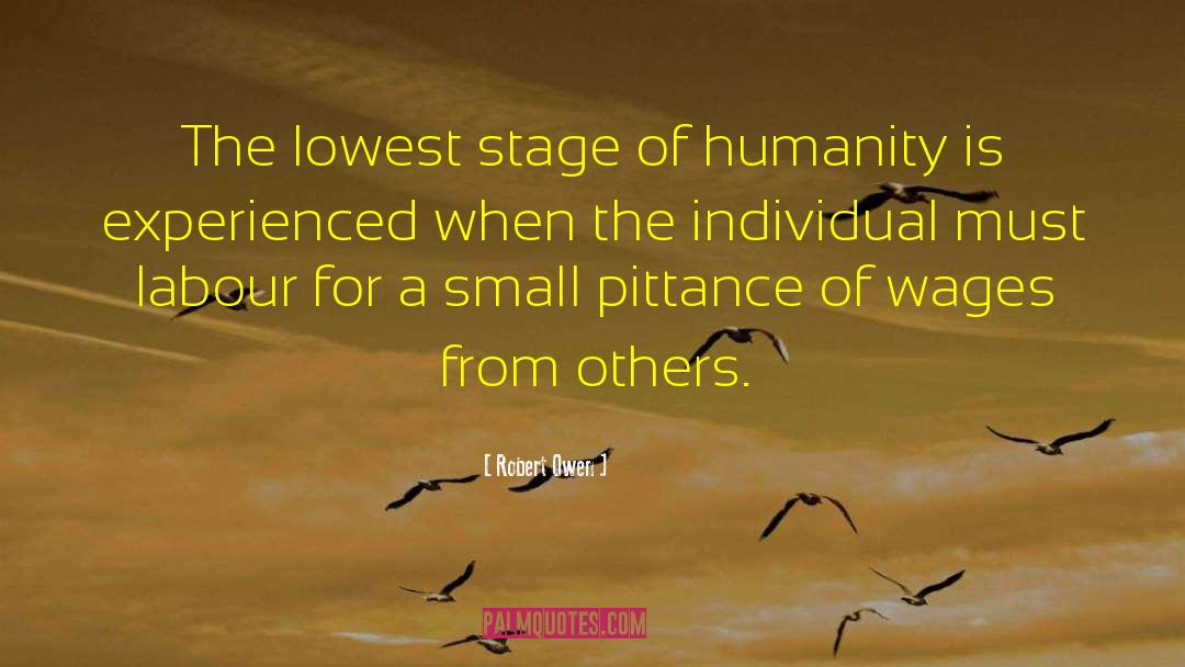 Robert Owen Quotes: The lowest stage of humanity