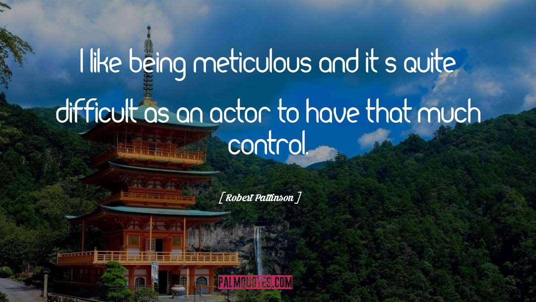 Robert Pattinson Quotes: I like being meticulous and
