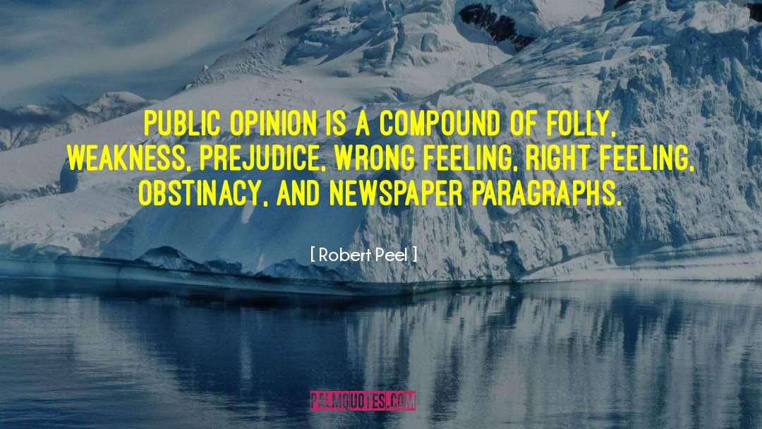 Robert Peel Quotes: Public opinion is a compound