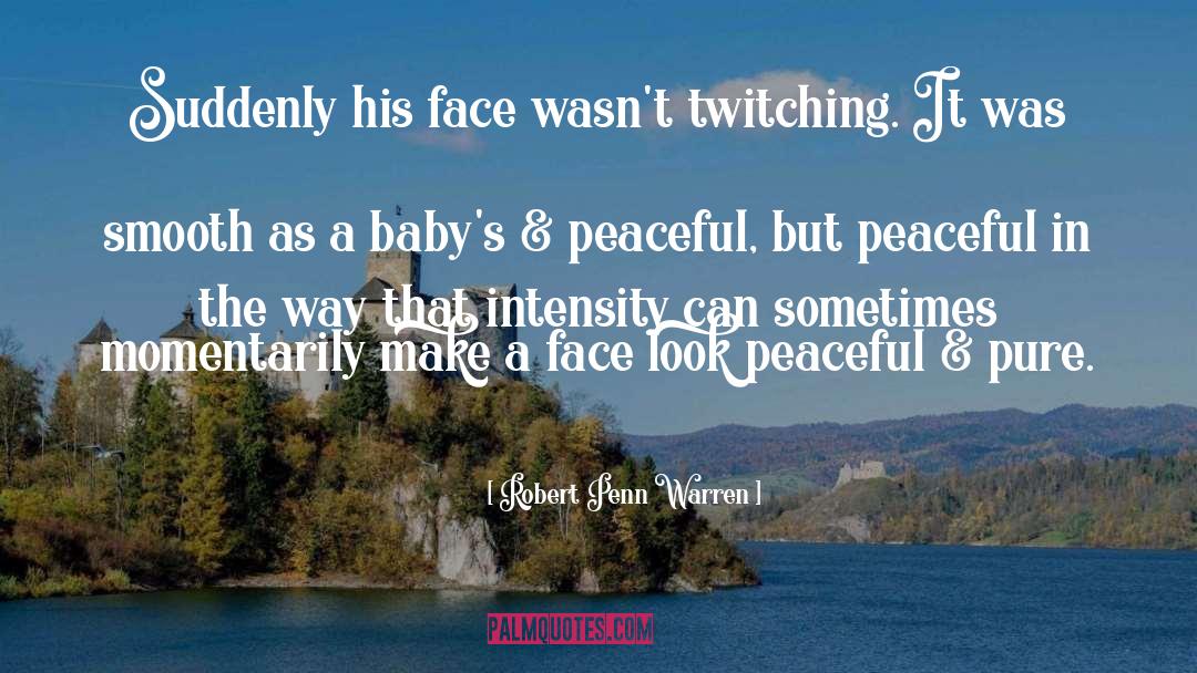 Robert Penn Warren Quotes: Suddenly his face wasn't twitching.