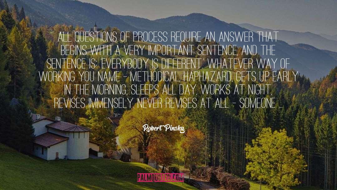 Robert Pinsky Quotes: All questions of process require