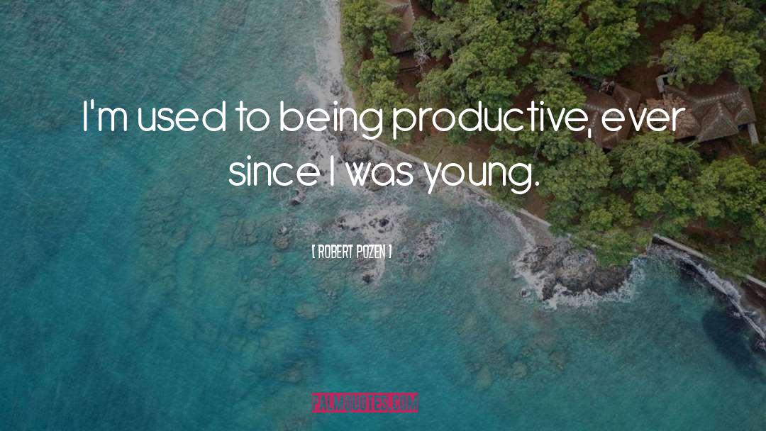 Robert Pozen Quotes: I'm used to being productive,