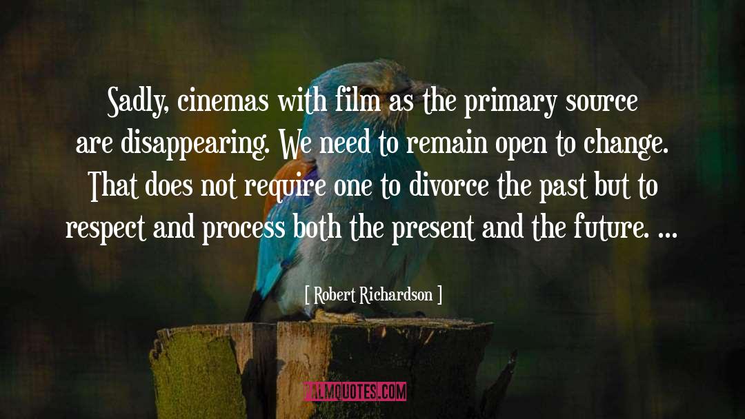 Robert Richardson Quotes: Sadly, cinemas with film as