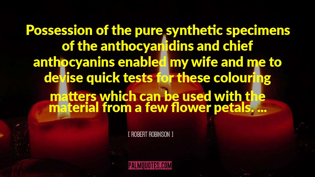 Robert Robinson Quotes: Possession of the pure synthetic