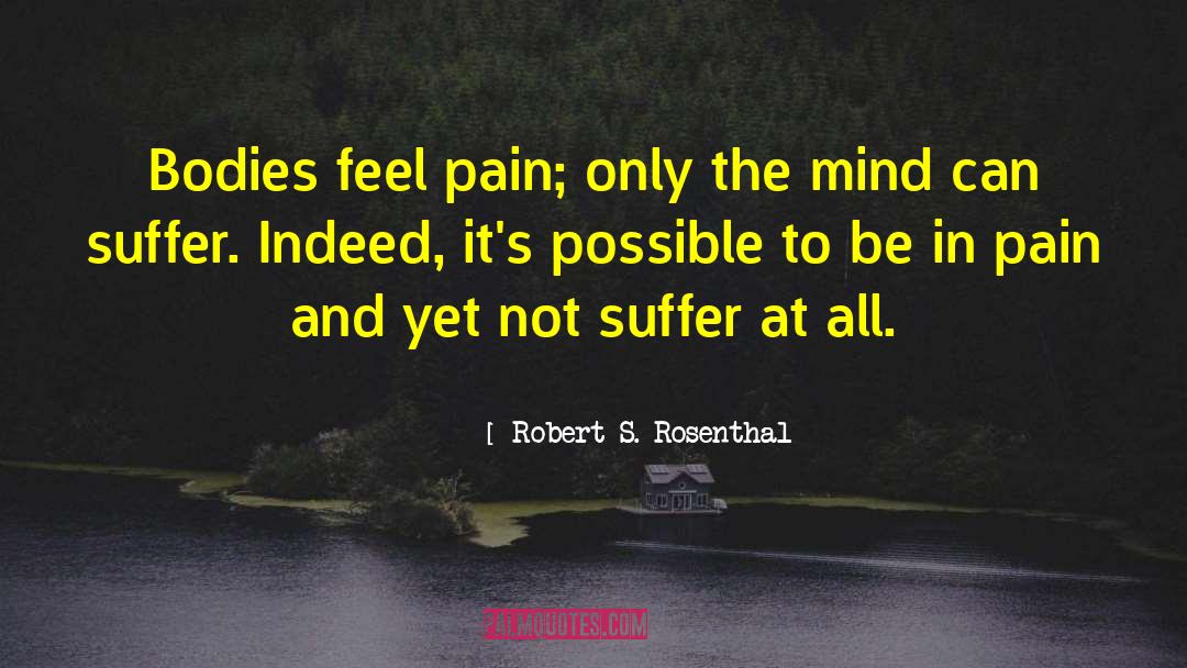 Robert S. Rosenthal Quotes: Bodies feel pain; only the