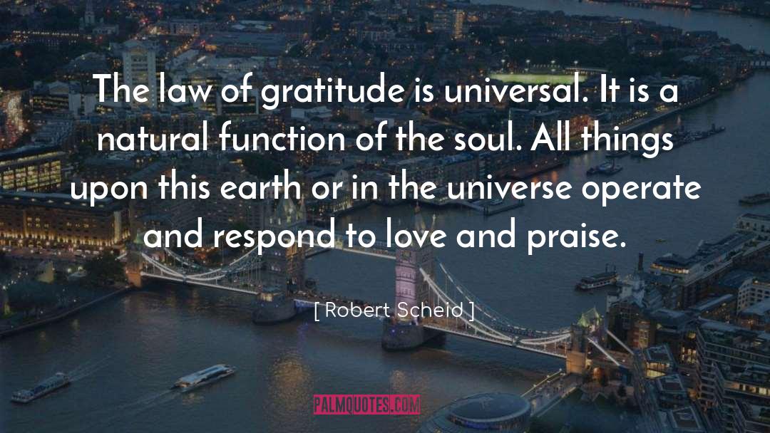 Robert Scheid Quotes: The law of gratitude is