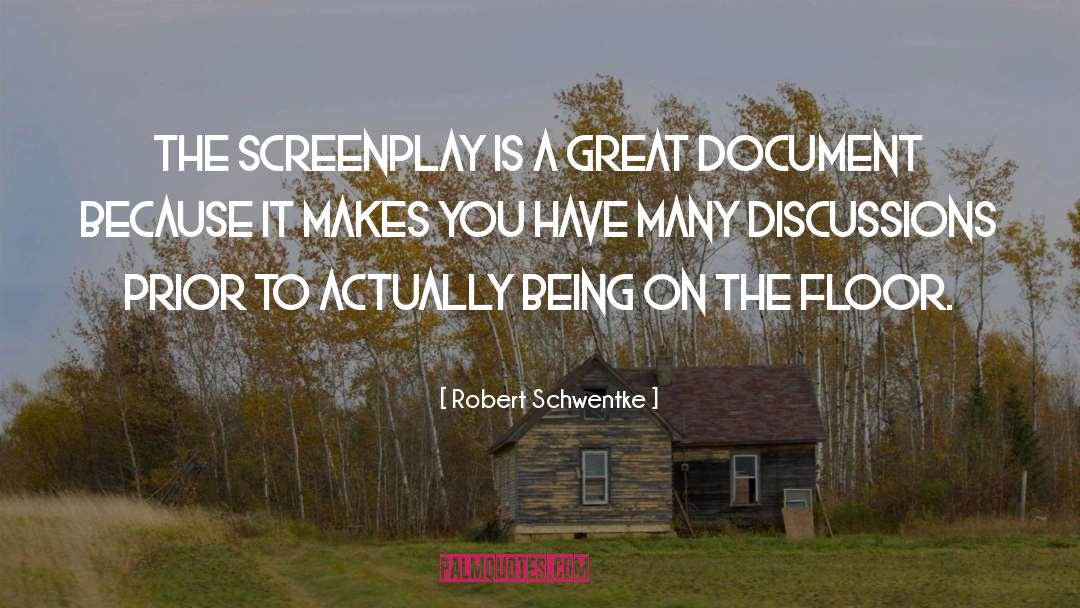 Robert Schwentke Quotes: The screenplay is a great