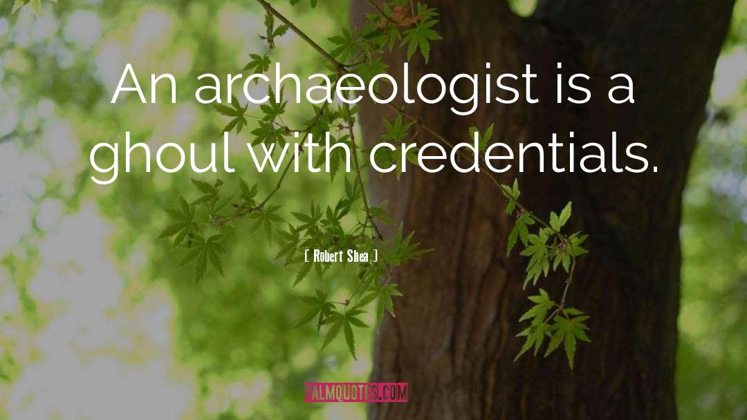 Robert Shea Quotes: An archaeologist is a ghoul