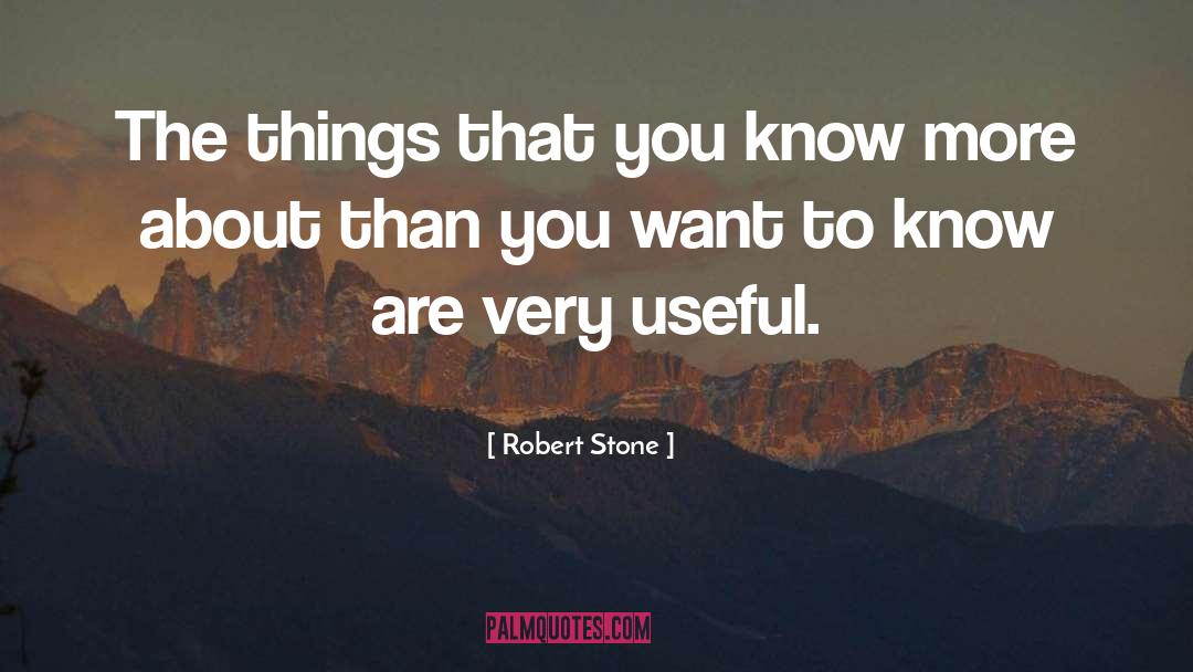 Robert Stone Quotes: The things that you know