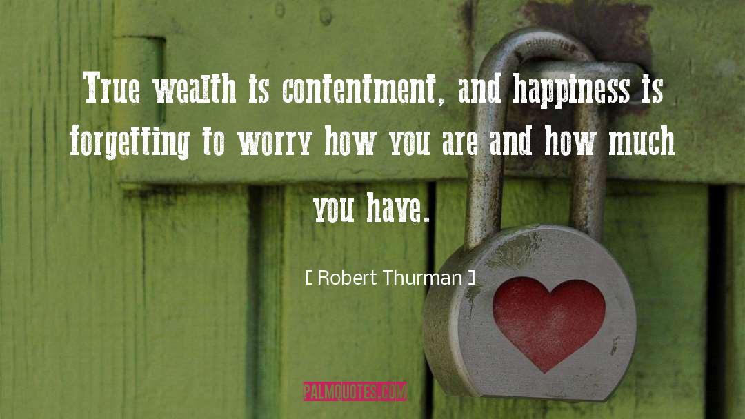 Robert Thurman Quotes: True wealth is contentment, and