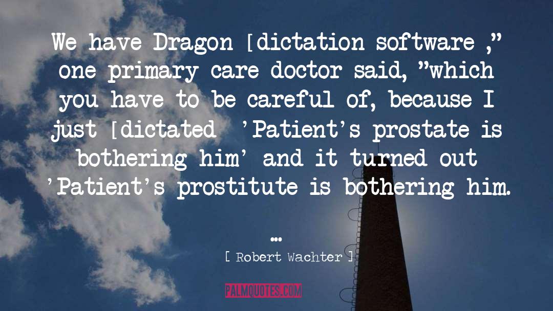 Robert Wachter Quotes: We have Dragon [dictation software],